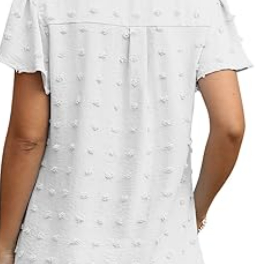 Elegant White Textured Women's Blouse